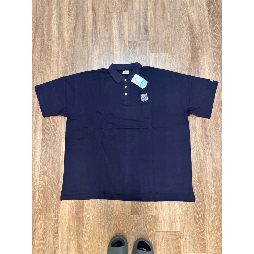 Russell Athletic Pro Cotton Navy Polo Shirt 5XT Wildcat Embroidered New NWT